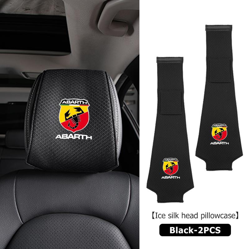 Car Ice Silk Headrest Cover Neck Storage Pillowcase Accessories For Abarth FIAT 500 Ducato Stilo Palio UNO Astra Bravo Tipo