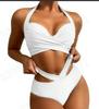 2024 European and American New Style High-Waisted Digital Print Bikini