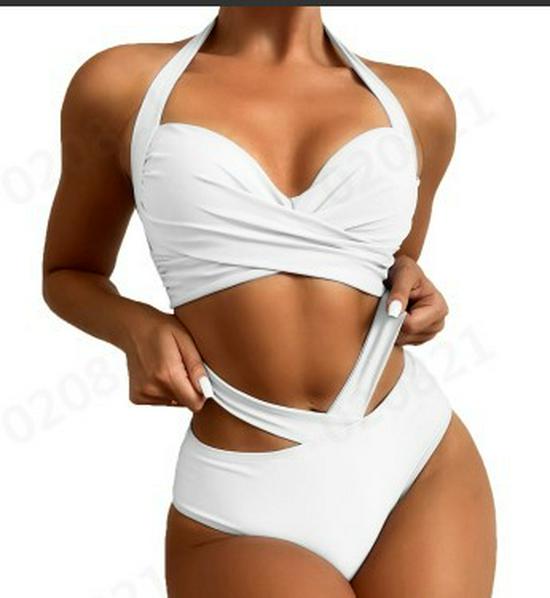 2024 European and American New Style High-Waisted Digital Print Bikini
