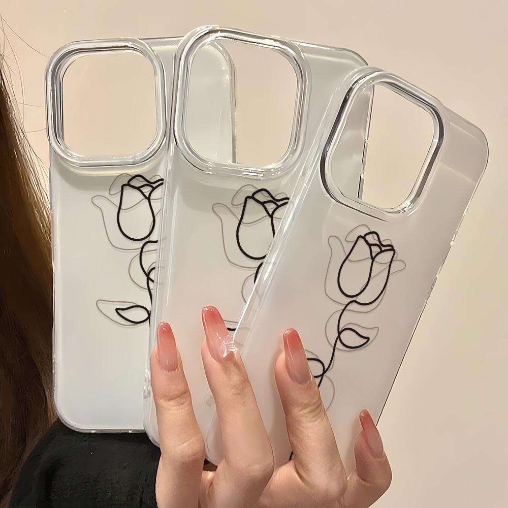 Painted Phone Case for iPhone 12 13 15 16 iPhone 16 12 13 14 15 Pro  14 15 16 Pro Max Coverage Shockproof Anti-Fingerprint Fresh Style Protective Case