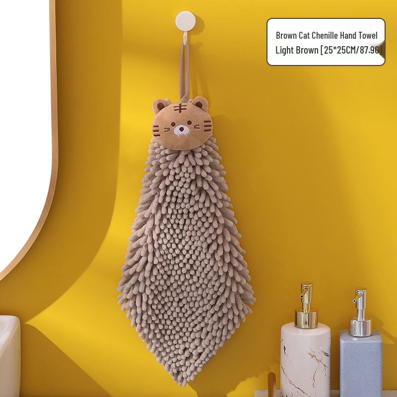 

INS Милое шенилловое полотенце для рук: Толстый, Мягкий, Быстросохнущий, Впитывающий, Подвесной Дизайн для Кухни и Ванной. 25*25