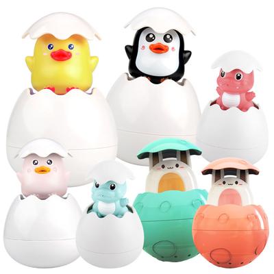Jouets de Bain pour Enfants Bébé Canard Mignon Pingouin Œuf Pulvérisateur d'Eau Arroseur Jouet d'Arrosage pour Salle de Bain Plage Douche Natation Jouets pour Tout-Petits Cadeau