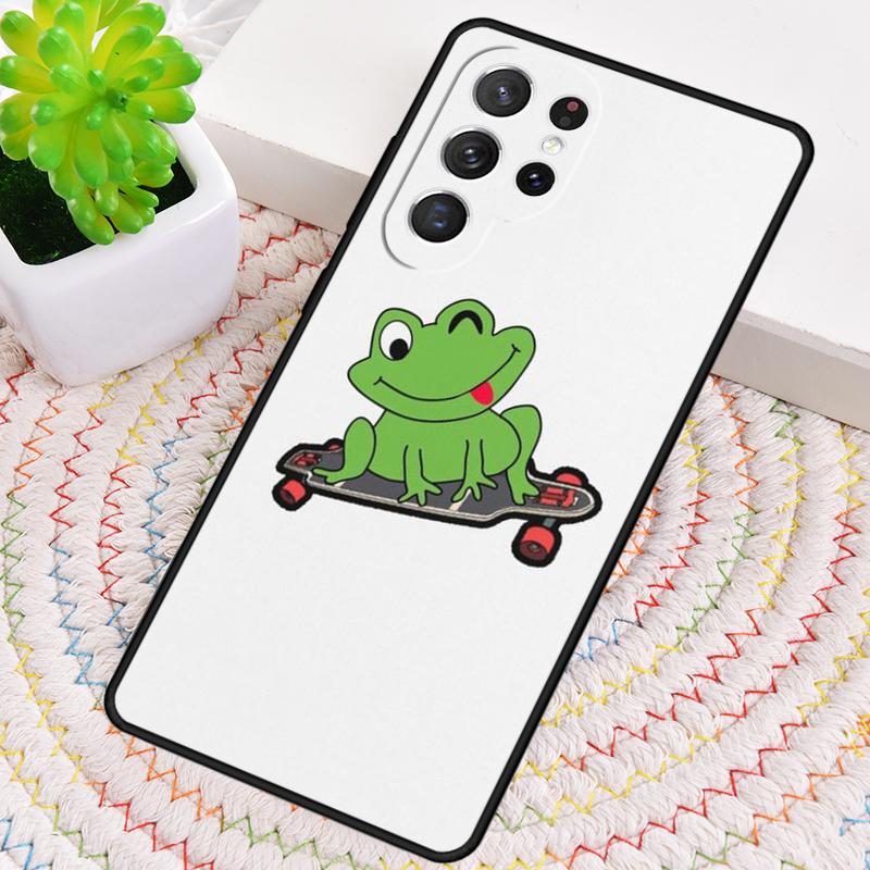 Frog Skateboard Cute Kawaii Phone Case for Samsung Galaxy note 10 pro S26 Ultra S23 S24 FE S25 S21 S22 PLUS shockproof Cove