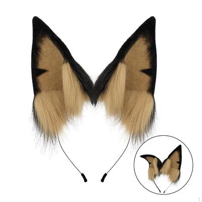 Doberman Dog Ears Headband Plush Simulation Animal for Pet Birthday Festival