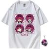Camiseta Honkai Star Rail para Mulheres Homens Unissex Casual Kawaii Anime Camiseta Fantasia Kafka, Chaveiro Grátis