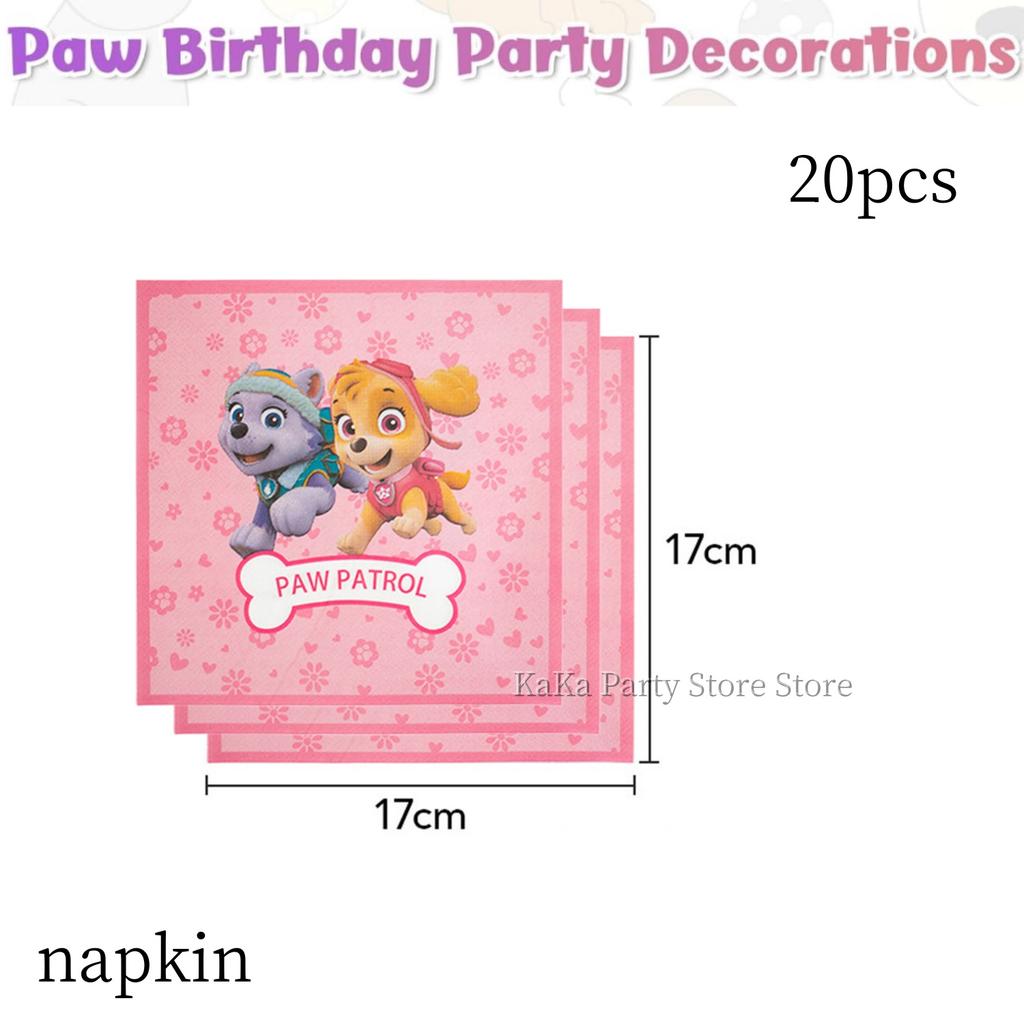 Paw Patrol Birthday Party Decor Dog Skye Disposable Tableware Tablecloth Cup Plate Baby Shower Kids Gift Girl Boy Party Supplies