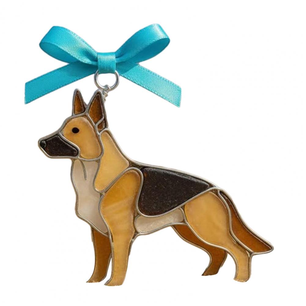 Dog Ornament Acrylic Dog Decoration Colorful Acrylic Dog Suncatcher Ornament Stained Glass Breed Hanging Decor for Lovers