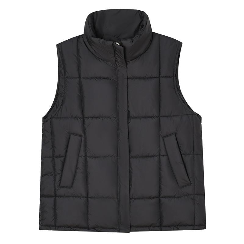 Winter new cotton vest short versatile cotton vest stand-up collar fashionable loose cotton vest women's coat