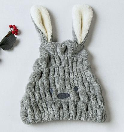

Cute cartoon bunny hair cap for absorbing water. one size