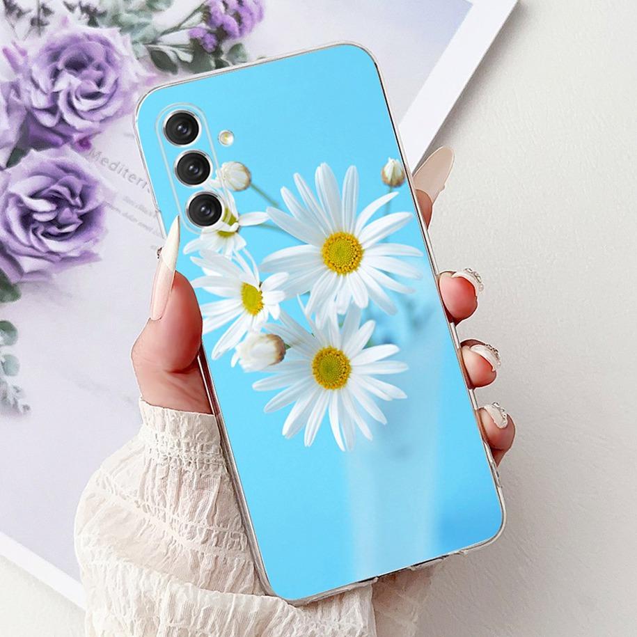 For Samsung Galaxy A24 4G Case SM-A245F Cover Fashion Flower Marble Soft Silicone Phone Covers For Samsung A14 A34 A54 5G Fundas
