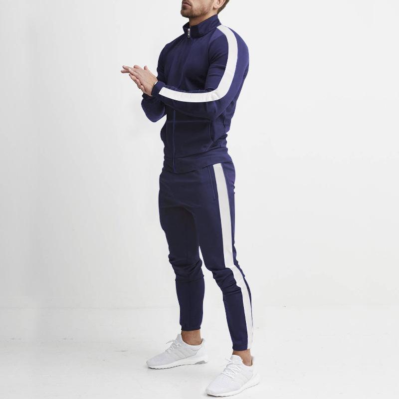 Autumn and Winter Casual Men's Sports Suit Color Matching Men's Clothing