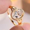 Vintage Hollow Rose Flower Rings For Women Rose Gold Silver Color Engagement Ring Wedding Jewelry Bridal Valentine's Day Gifts