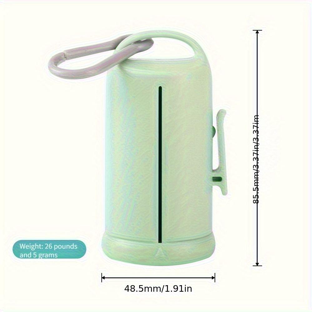 

Портативный диспенсер для пакетов для собачьих отходов с клипсой, с дизайном отпечатка лапы, держатель для пакетов для отходов без рук, прочный пластик для прогулок на открытом воздухе и уборки парков зелёный