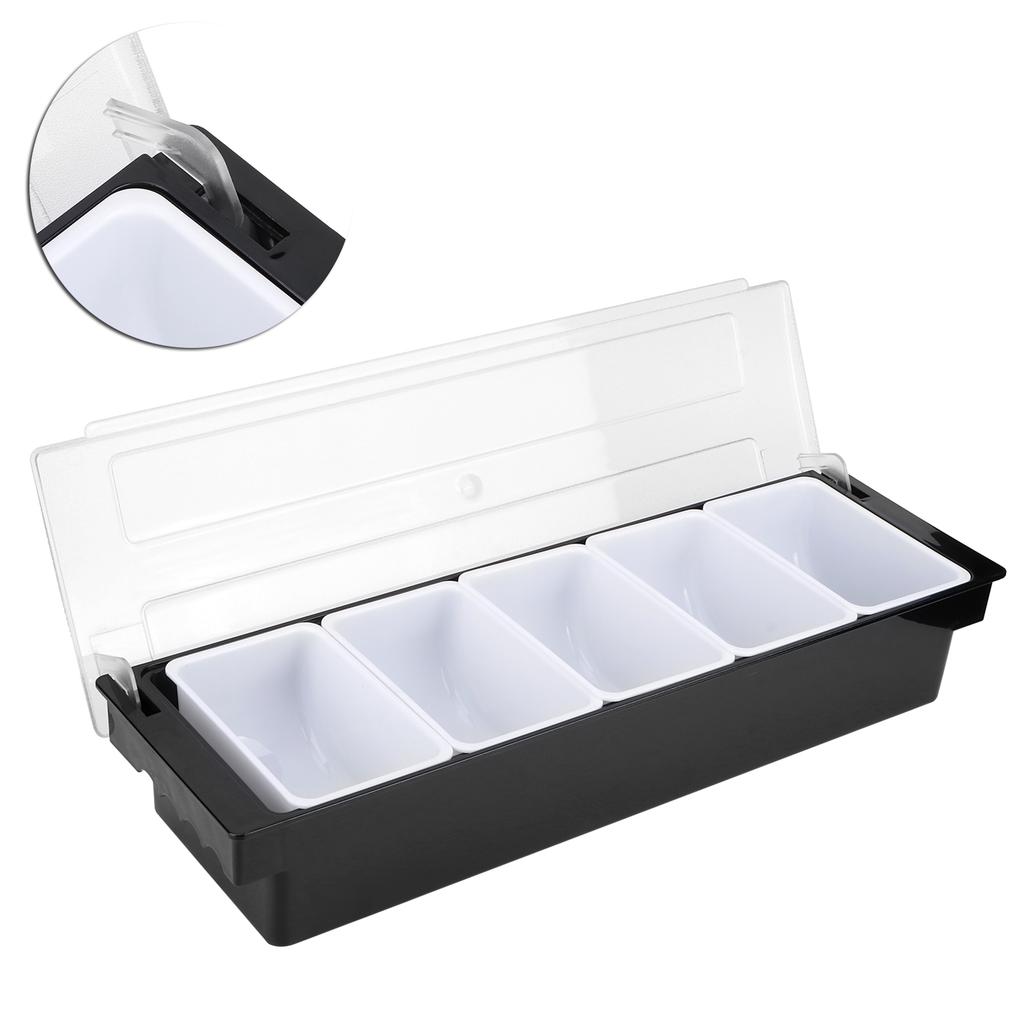 Seasoning Box with Lid Bar Condiment Holder Fruit Case Dispenser Milk Tea Shop Accessory