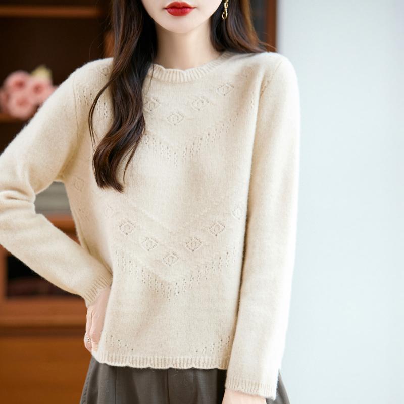 Dámský kašmírový svetr Kašmír Qinghe 30% kašmír 70% vlna podzimní a zimní pulovr hřejivý a módní