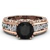 Trendy Two-Tone Ladies' Ring: 14k Rose Gold-Plated Alloy