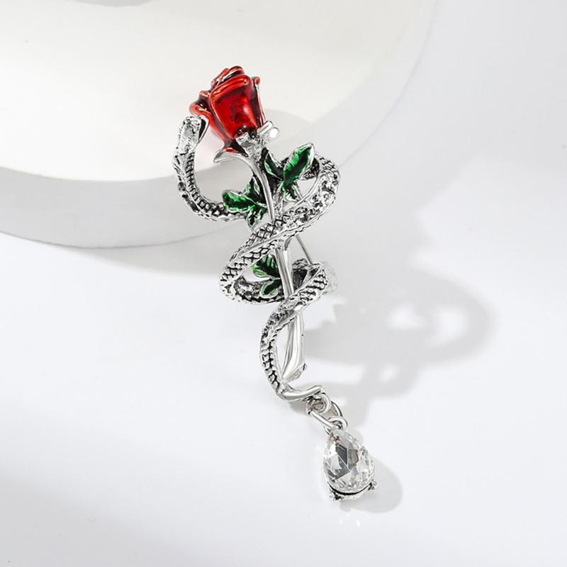 Vintage Rose Snake Brooches Artistic Snake Brooch Charm For Women And Men A Perfect Addition To Any Ensembles