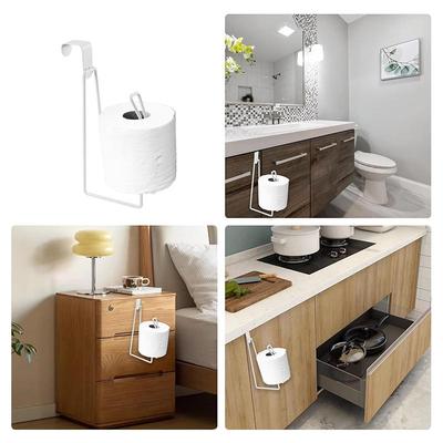 1 Pc Toilet Roll Paper Holder Organizer Wall Mount Storage Stand Kitchen Bathroom No Drill Tissue Towel Dispenser