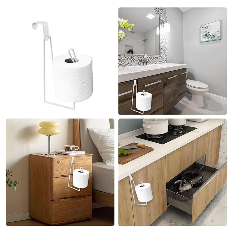 Metal Toilet Roll Paper Holder, Roll Paper Storage Rack, Wall Mount Metal Tissue Stand, Punch Free Bathroom Accessories