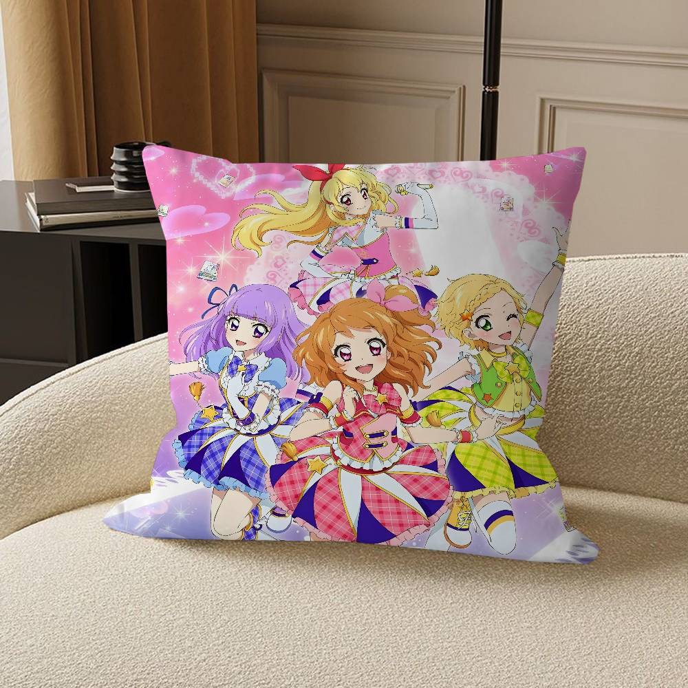 Aikatsu! Cushion Cover Car Throw Pillow Case For Sofa Car Christmas Gift 40x40cm 45x45cm