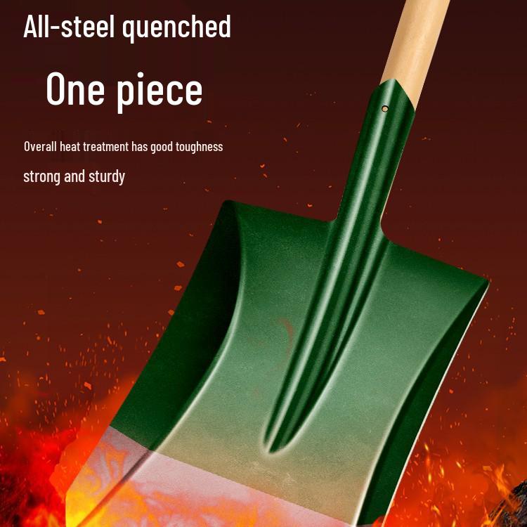 Manganese Steel Gardening Shovel - Heavy-Duty Iron Square/Pointed Head for Planting & Digging