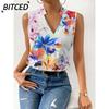 Women's Fashion Casual Sleeveless V Neck Blouses & Shirts
