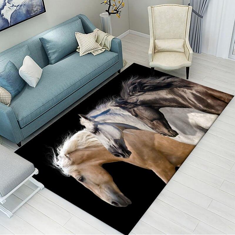 Horse Pattern Carpet Bedroom Rug Alfombra Kids Area Rugs for Home Soft Floor Tapete Parlor Carpet Large Bathroom Mat