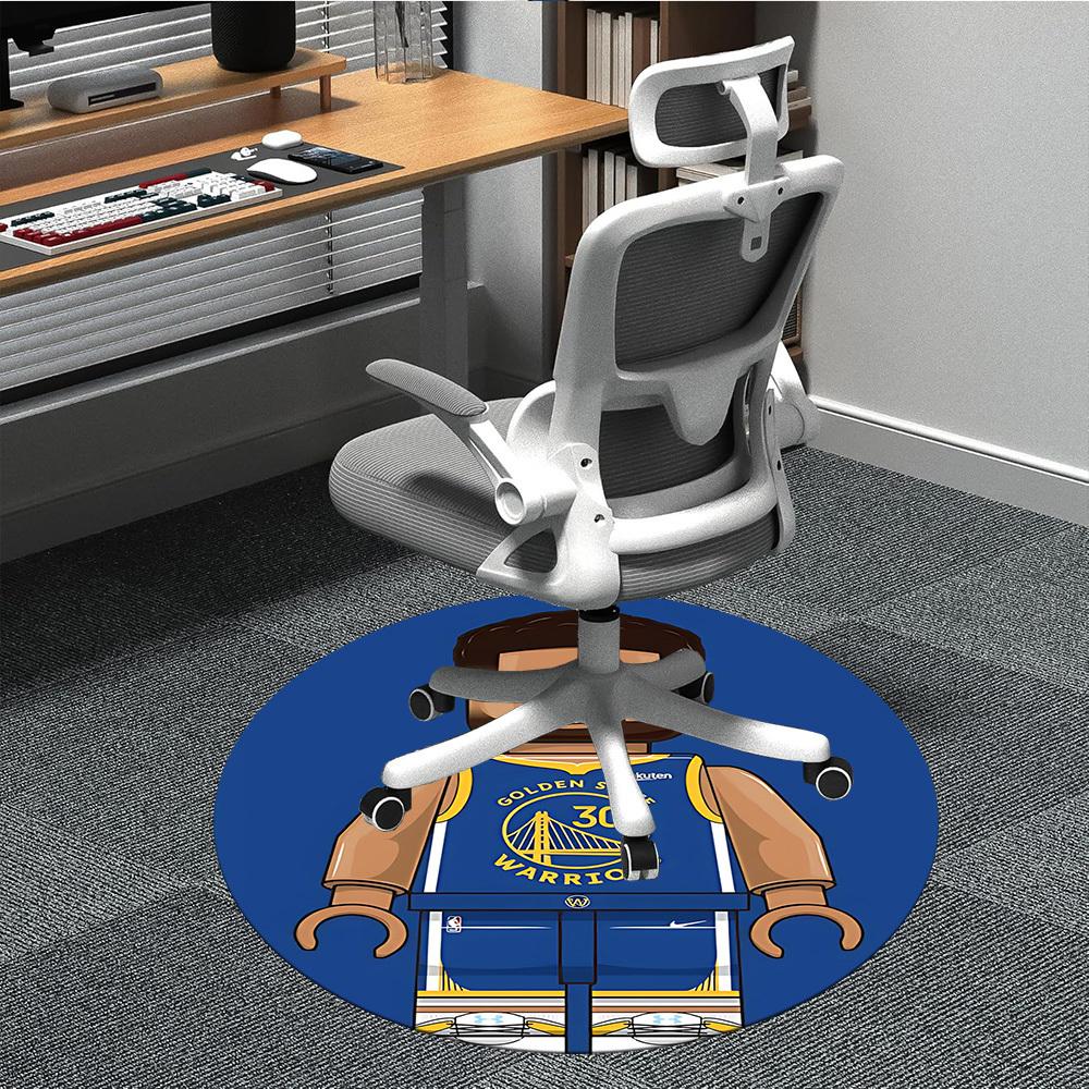 

1PC Warriors Curry Office Round Area Rug, Indoor Mat Suitable For Office, Under Office Chairs Bedroom Living Room Home Decor, Room Deco110 80cm by 80cm
