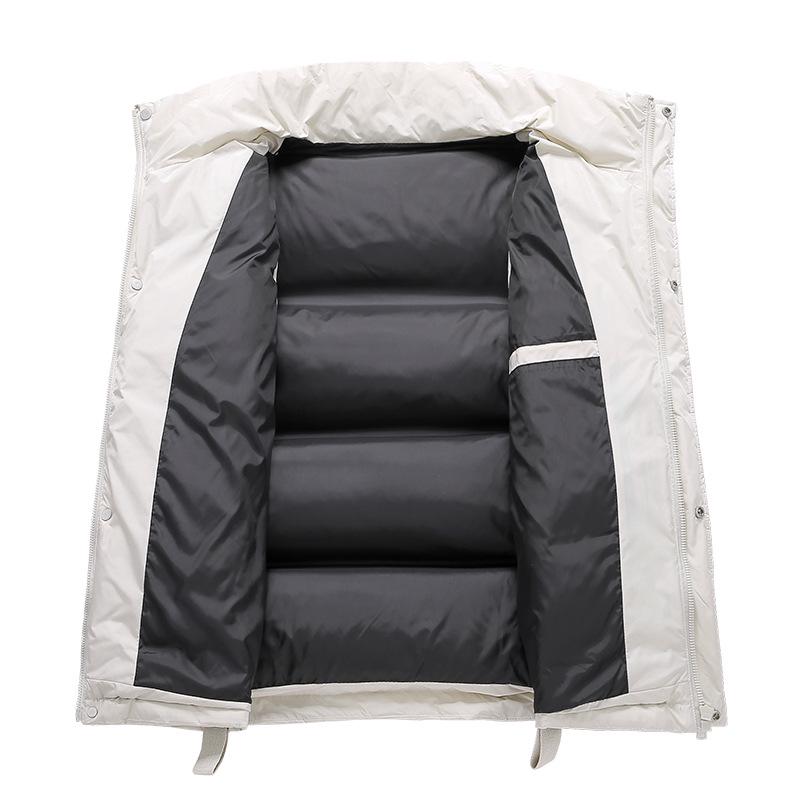 Men's Korean Style Stand Collar Duck Down Vest - Winter Solid Color Sleeveless Jacket