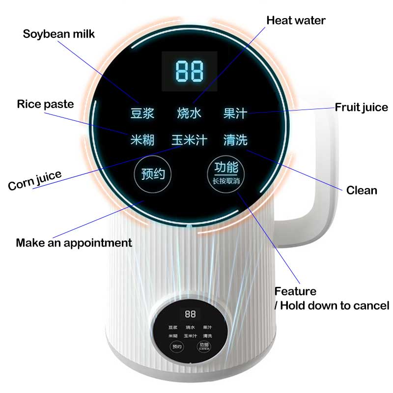 220V Automatic Soybean Milk Portable Wall Breaking Intelligent Filter-Free Cooking Machine Food Blender for Baby