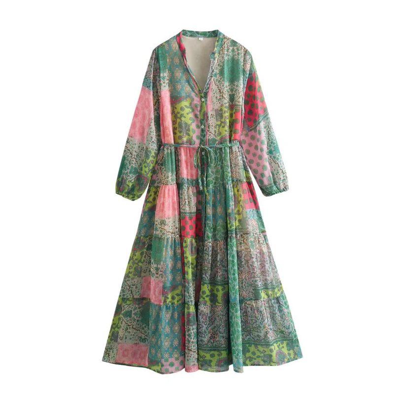 

Women s Kaslead New Arrival Loose Long Sleeves Swing Skirt Green M