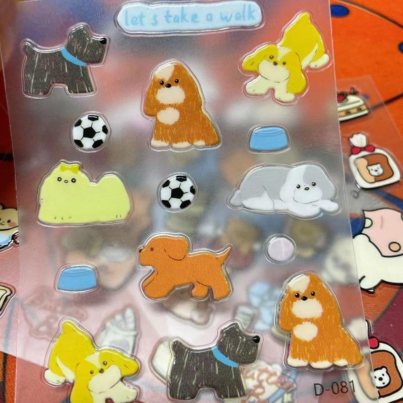 New Cartoon Jelly Cute Sticker Animal Puppy Mobile Phone Notebook Water Cup DIY Decoration Sticker