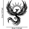 Sun Metal Wall Art Mythical Bird Decor for Living Room Bedroom Dining Bathroom Office Outdoor Black