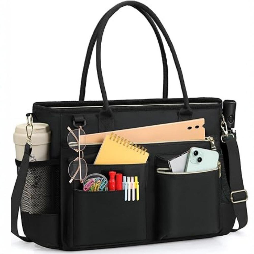 Oxford Laptop Bag Large Capacity Laptop Tote  Commute Travel College чёрный
