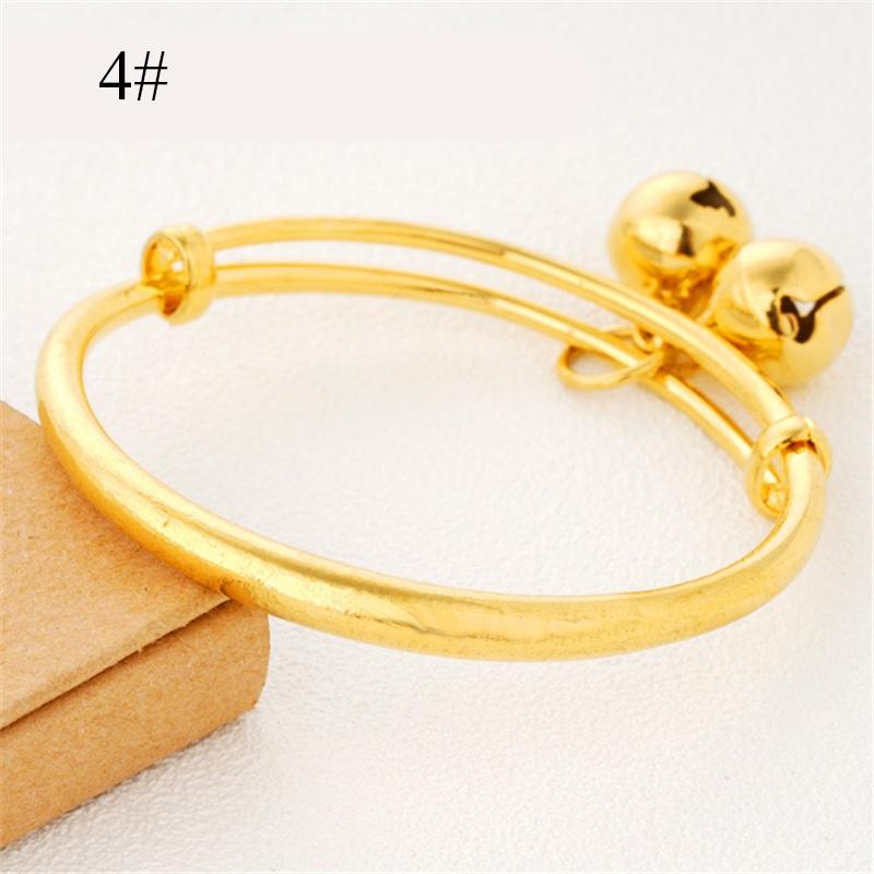 Korean Fashion Brass Gold -Plated Jewelry Smooth Starry Bell Children 'S Bracelet 