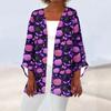 Women's Casual And Fashionable Halloween Printed Lightweight Mid Length Jacket Cardigan