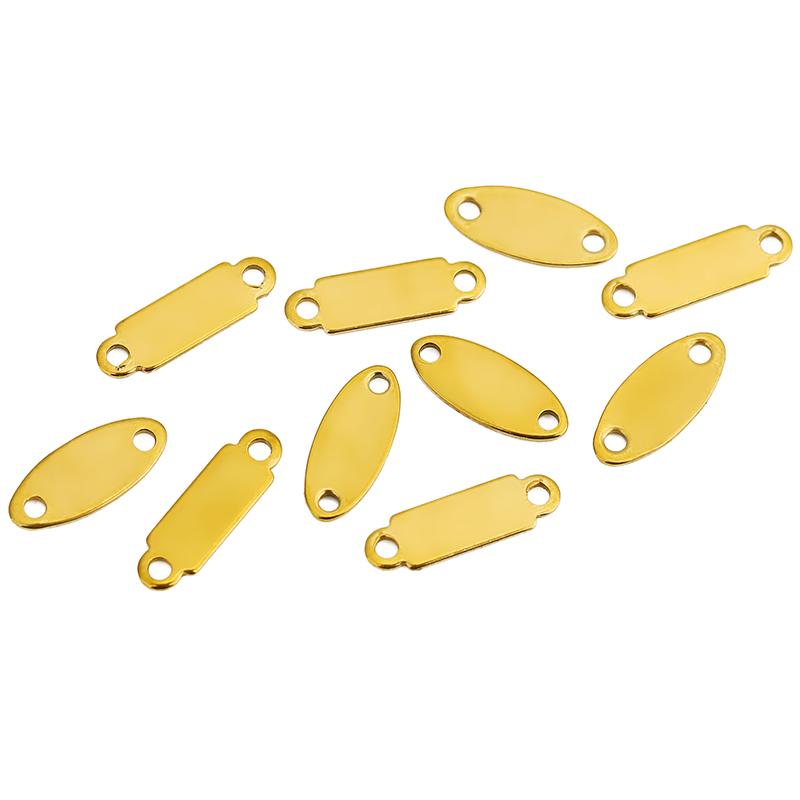30pcs PVD Never Fade Stainless Steel Necklace Connectors Clasps Double Big Hole Bar Links Stick Bracelet Findings Jewelry Making