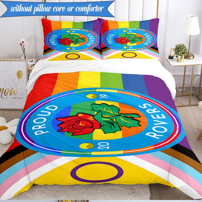 3PCS Blackburn Rovers Crest Football Club Soft Bedding Set,Including 1pc Duvet Cover And 2pcs Pillowcases Perfect for Bedroom, Dormitory, Fan Gift