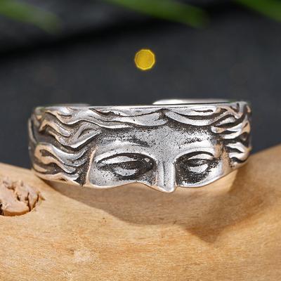 Vintage Venus Halbes Gesicht Verstellbare Ringe Für Männer Frauen Literarische Skulptur Goldfarbe Kreativer Ring Party Schmuck Zubehör