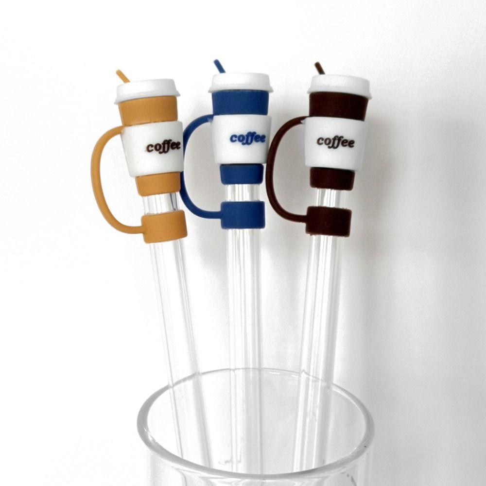 Silicone Straw Topper Splash Proof Straw Dust Cap Drinkware Straw Cover  Straw Decoration