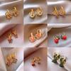 Chinese Retro Enamel Flower Ear Cuffs: Luxury Zircon Earrings