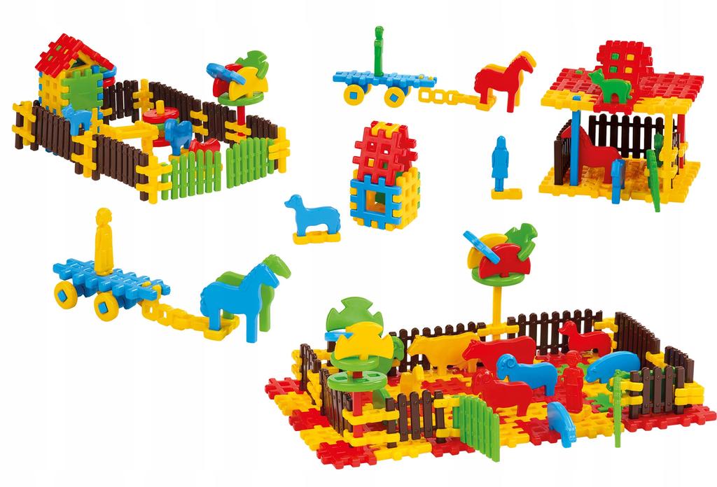 Marioinex Country Farm Large Waffle Blocks 240 Pcs Educational Cardboard Blocks