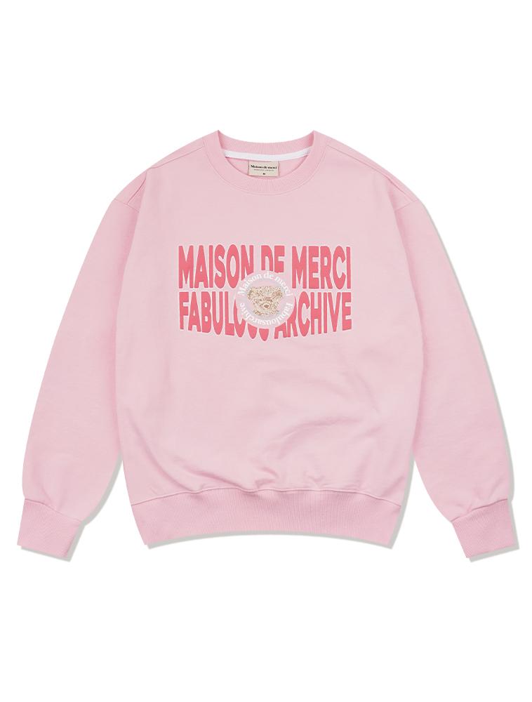 LA MAISON STUDIO Unisex Bear Friends Big Logo Regular Fit Sweatshirt Pink (Fcf1Ts325M)