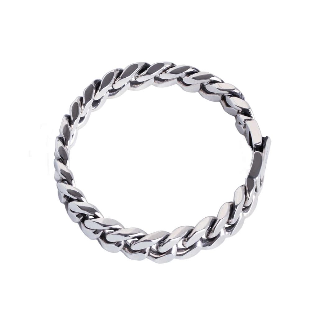 Mezmic 10Mm Figaro Chain 925 Silver Bracelet