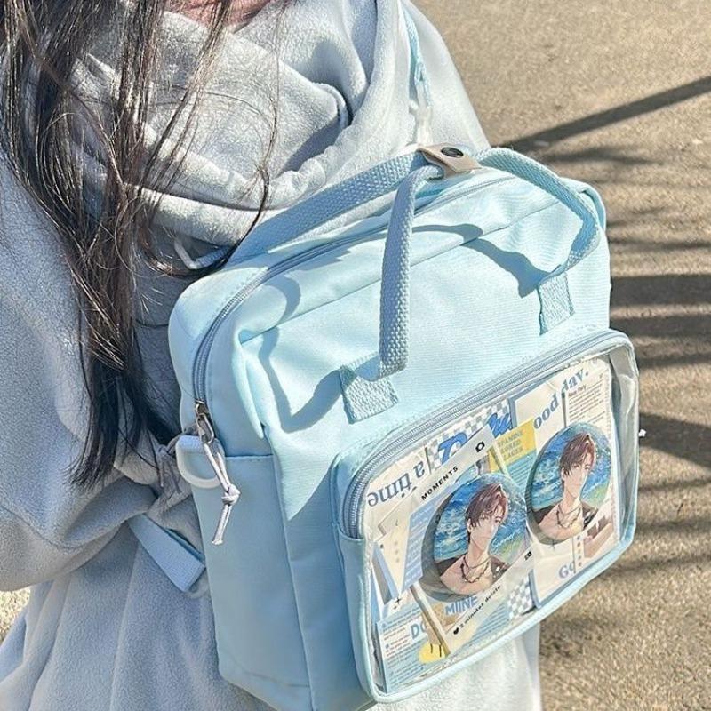 New Y2K Sweet Ita Tote Roomy Sling Bag Messenger Bag Lolita Girls Transparent Shoulder Carry Bag DIY Display Casual Handbag