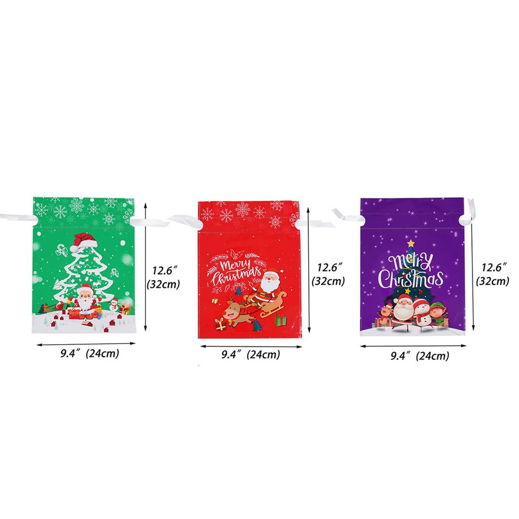 15PCS/SET Christmas Drawstring Gift Bag Party Children Kid Candy Gift Bag Aluminum Foil Box Happy New Year Xmas Eve 2026