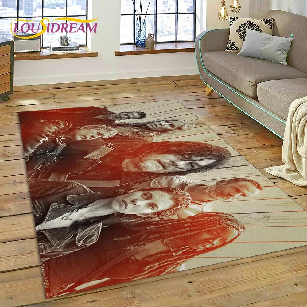 3D The Walking Dead Lincoln TWD TV Teppich für Wohnzimmer Schlafzimmer Heimdeko, Bodenmatte Rutschfest Dekoration für Sofa Fußmatte
