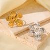 French Retro Luxury Flower-Shaped Titanium Steel Ring