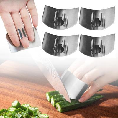 Stainless Steel Finger Protectors, New 2025 Model, Multi-functional Finger Protector for Food Cutting, Safe Cutting Tool (4-piece Set).