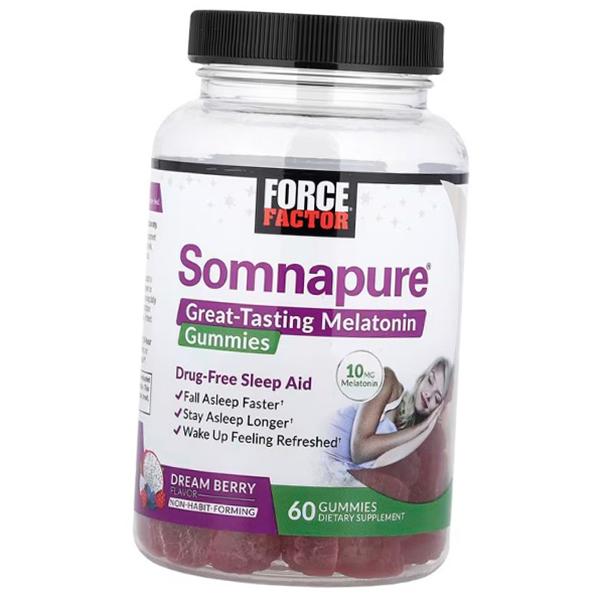 

Melatonin for Sleep, Somnapure Great Tasting Melatonin Gummies, Force Factor (72641017) 60tab Berry mix